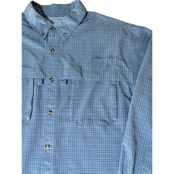 L.L. Bean Mens Shirt Size XL Tropicwear Sunblocking Mesh Pockets Outdoor Fishing - Picture 6 of 11